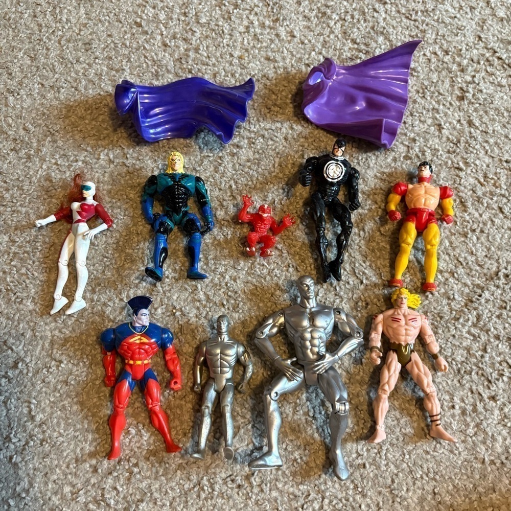 Vintage Marvel X-men Action Figure Lot 90s Y2K Toy Biz Genesis Iron Man Silver